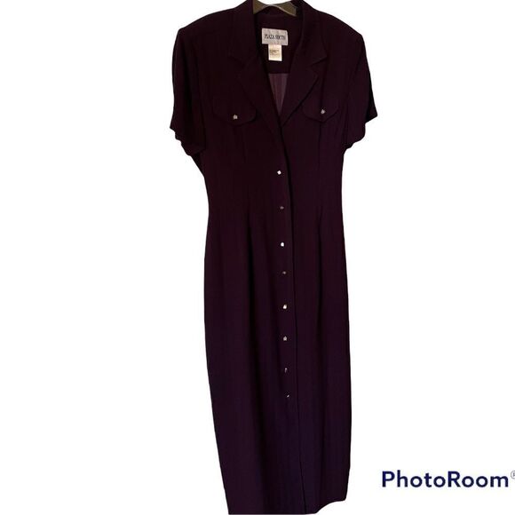 New Plum Color Long Maxi Dress, Professional Work Dress - Size 14 - Picture 2 of 8